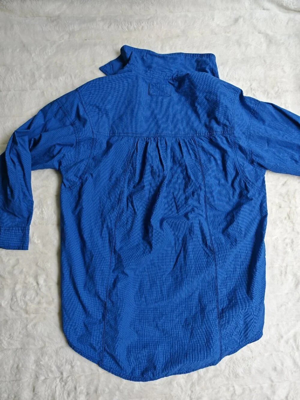 Free People We The Free Garden State Button Down Shirt XS Oversized Blue Cotton